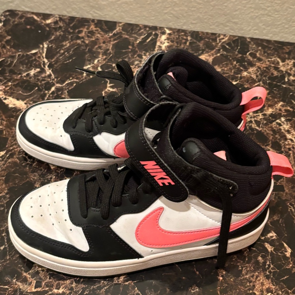 Nike Court Bourogh Mid Black and Pink Sneakers